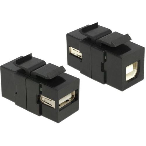 delock delock keystone module usb 2.0 a female usb 2.0 b female - modulare eingabe noir