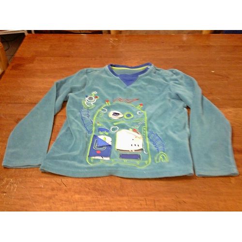 Pyjama Robot Bleu Vert Sergent Major Taille 10 Ans Aspect Velours