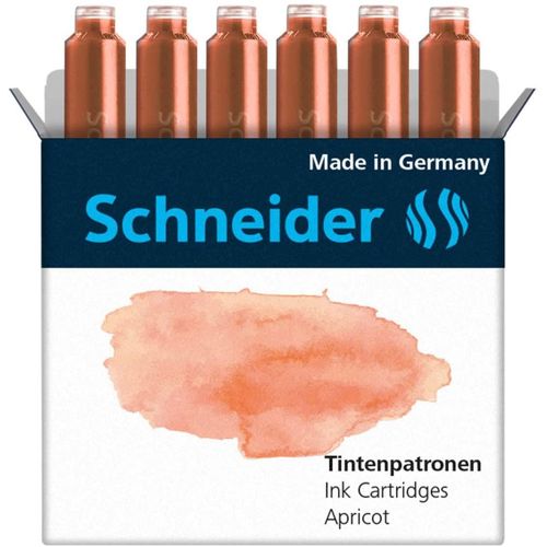 Schneider Etui De 6 Cartouches D'encre Pour Stylo Plume Paste Abricot