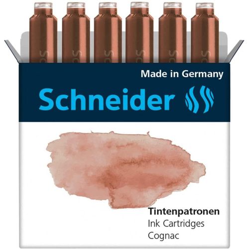 Schneider Etui De 6 Cartouches D'encre Pour Stylo Plume Pastel Cognac