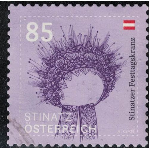 Autriche 2020 Oblitéré Used Chapeau Couronne De Fleurs Stinatzer Festtagskranz Su