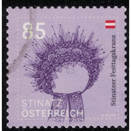 Autriche 2020 Oblitéré Used Chapeau Couronne De Fleurs Stinatzer Festtagskranz Su