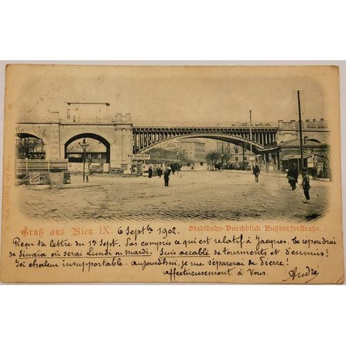 Carte Postale Ancienne Ref 67, Autriche, Vienne Wien, Rue Commerçante Et Pont