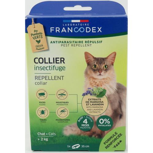 Collier Insectifuge Pour Chats De Plus De 2 Kg. Longueur 35 Cm.