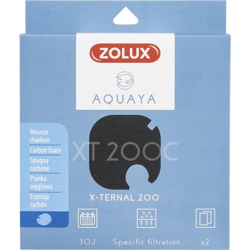 Zolux Filtre Pour Pompe X-Ternal 200, Filtre Xt 200 C Mousse Charbon X2 Pour Aquarium.