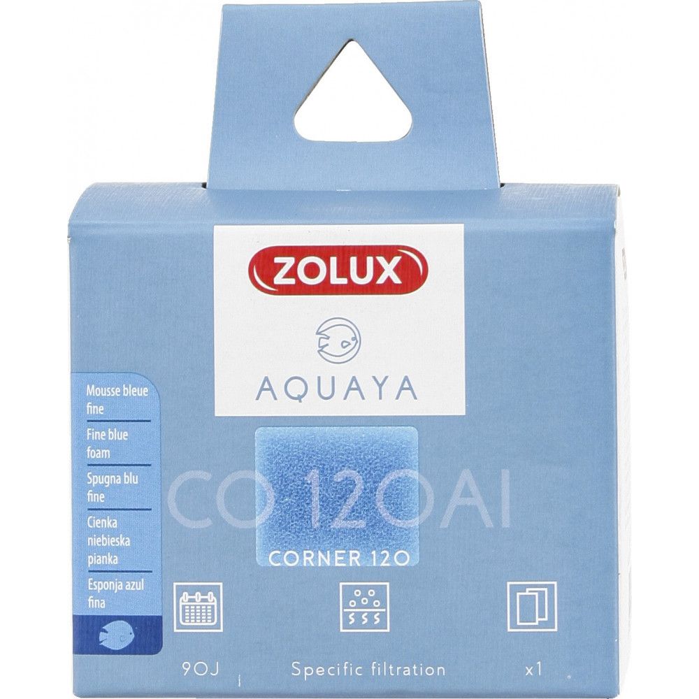 Zolux Filtre Pour Pompe Corner 120, Filtre Co 120 Al Mousse Bleue Fine X1. Pour Aquarium.