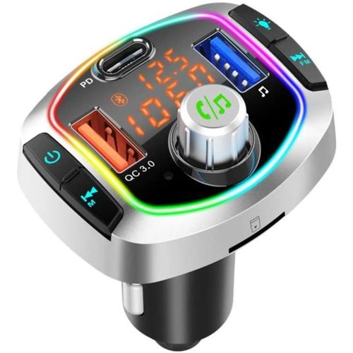 Émetteur FM avec charge rapide et LED - Noir