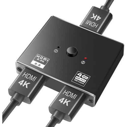 Commutateur HDMI 2.0 2 entrées 1 sortie Répartiteur HDMI 4K 1 entrée 2 sorties