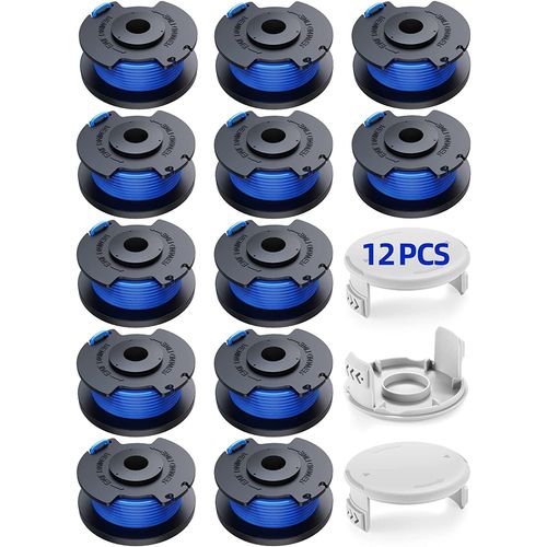Paquet de 12 bobines de fil avec 3 couvercles pour coupe-herbe Ryobi Multicolore