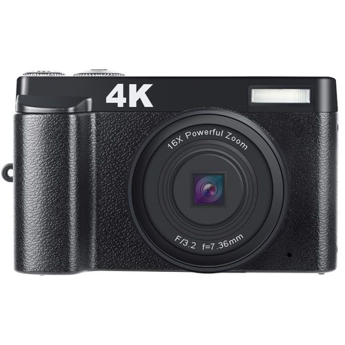 Appareil photo numérique 4K 48MP, écran IPS de 3,0 pouces, mise au point fixe Le noir