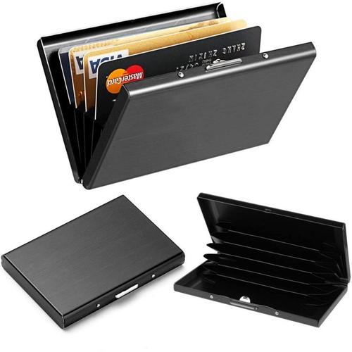 Porte-cartes RFID avec 6 emplacements pour cartes Le noir