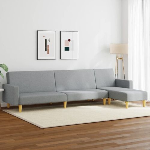 Vidaxl Ensemble De Canapés 2 Pcs Gris Clair Tissu