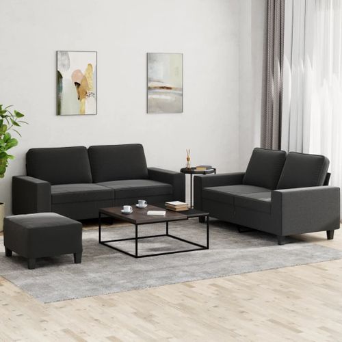 Vidaxl Ensemble De Canapés 3 Pcs Noir Tissu