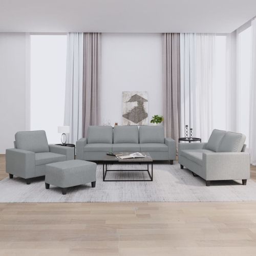 Vidaxl Ensemble De Canapés 4 Pcs Gris Clair Tissu
