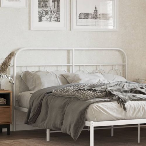 Vidaxl Tête De Lit Métal Blanc 140 Cm