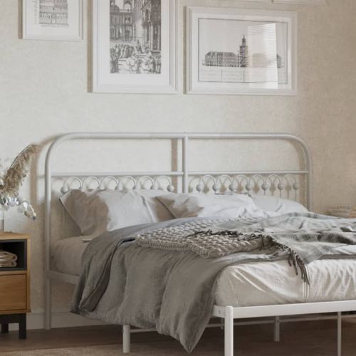 Vidaxl Tête De Lit Métal Blanc 160 Cm
