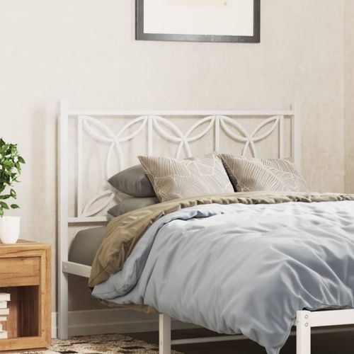 Vidaxl Tête De Lit Métal Blanc 100 Cm