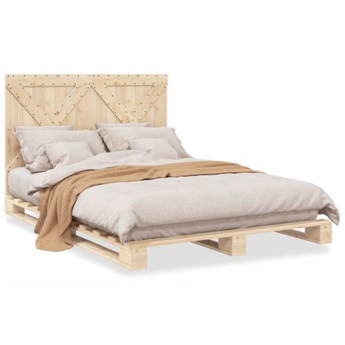 Vidaxl Cadre De Lit Avec Tête De Lit 140x200 Cm Bois De Pin Massif
