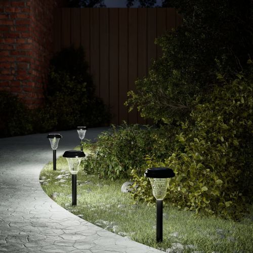 Vidaxl Lampes Solaires D'allées Et Piquets De Sol 12 Pcs Blanc