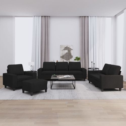 Vidaxl Ensemble De Canapés 4 Pcs Noir Tissu