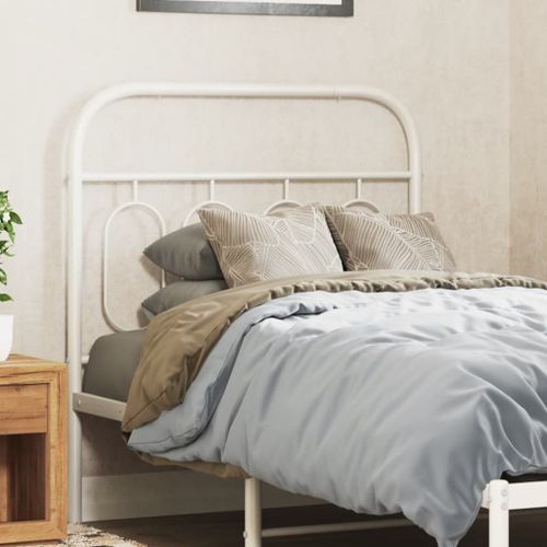 Vidaxl Tête De Lit Métal Blanc 80 Cm