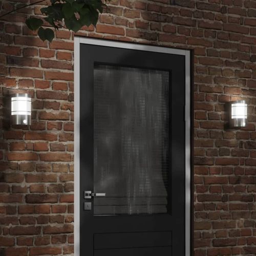 Vidaxl Appliques Murales D'extérieur Et Capteurs 2pcs Acier Inoxydable