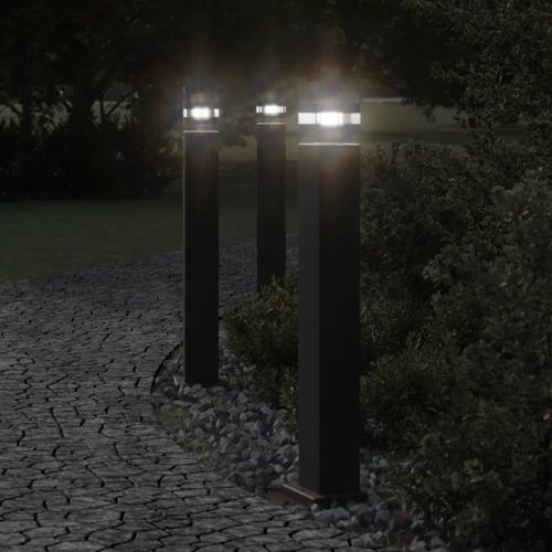Vidaxl Lampadaires D'extérieur 3 Pcs Noir 80 Cm Aluminium