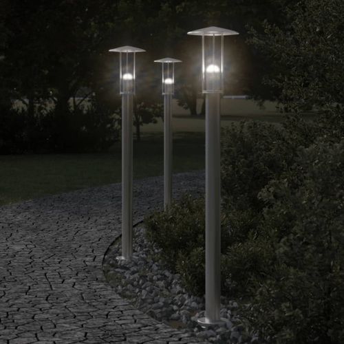 Vidaxl Lampadaire D'extérieur Argenté 100 Cm Acier Inoxydable
