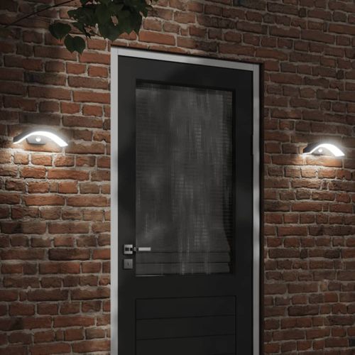 Vidaxl Appliques Murales Led D'extérieur Avec Capteurs 2 Pcs Noir