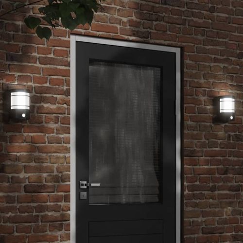 Vidaxl Applique Murale D'extérieur Avec Capteur Noir Acier Inoxydable