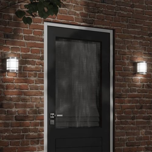 Vidaxl Appliques Murales D'extérieur 2pcs Argenté Acier Inoxydable