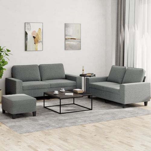 Vidaxl Ensemble De Canapés 3 Pcs Gris Foncé Tissu