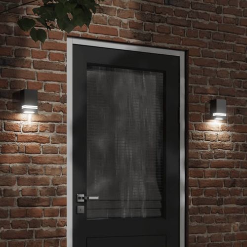 Vidaxl Applique Murale D'extérieur Noir Acier Inoxydable