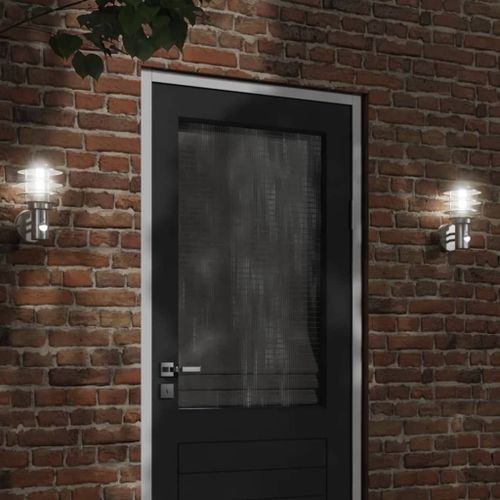 Vidaxl Appliques Murales D'extérieur Et Capteurs 2pcs Acier Inoxydable