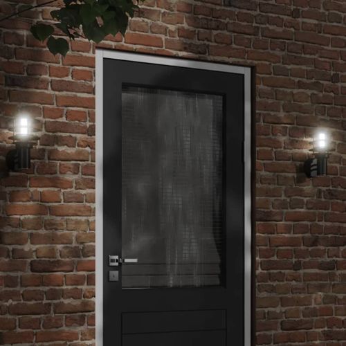 Vidaxl Appliques Murales D'extérieur 2 Pcs Noir Acier Inoxydable