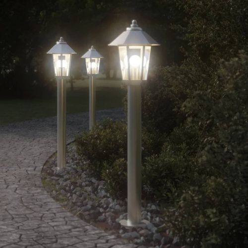 Vidaxl Lampadaire D'extérieur Argenté 80 Cm Acier Inoxydable