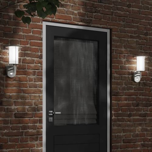 Vidaxl Applique Murale D'extérieur Et Capteur Argenté Acier Inoxydable