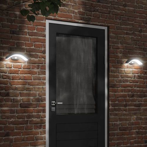 Vidaxl Applique Murale Led D'extérieur Avec Capteurs Noir
