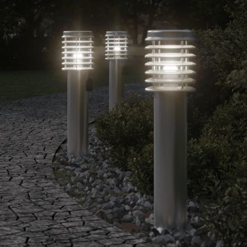 Vidaxl Lampadaire D'extérieur Et Sortie Argenté 60 Cm Acier Inoxydable
