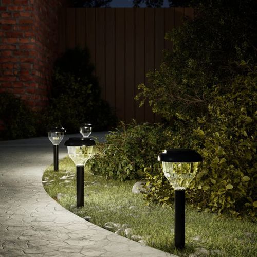 Vidaxl Lampes Solaires D'allées Et Piquets De Sol 4pcs Blanc Chaud Rvb