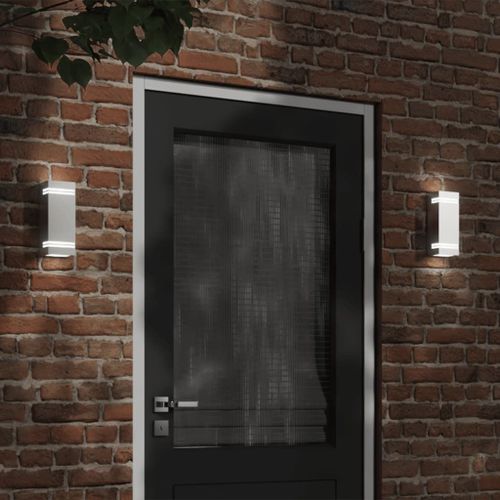 Vidaxl Appliques Murales D'extérieur 2pcs Argenté Acier Inoxydable