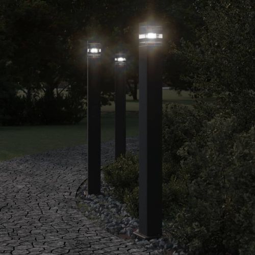 Vidaxl Lampadaire D'extérieur Avec Capteur Noir 110 Cm Aluminium