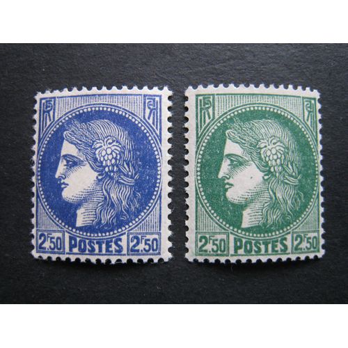 Lot Timbres-Poste France Neufs ** Type Cérès N° 375-375 A - Années 1939-40