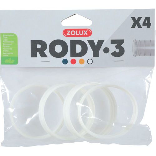 Zolux-4 Anneaux Connecteur Pour Tube Rody . Couleur Blanc. Taille ? 6 Cm . Pour Rongeur.-Zo-206030