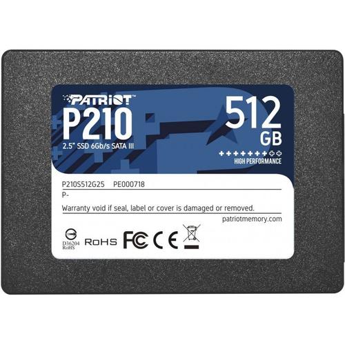 patriot patriot p210 - solid-state-disk - 512 gb - sata 6gb/s noir