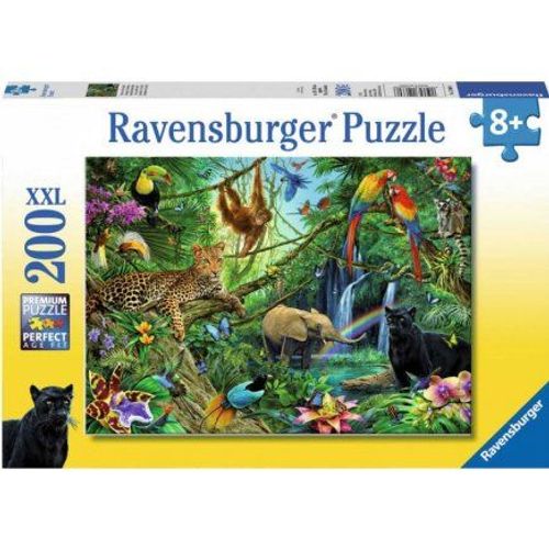 Puzzle Xxl 200 Pieces Les Animaux Sauvages - Enfant Collection Leopard Perroquet Elephant Singe Panthere - Ravensburger