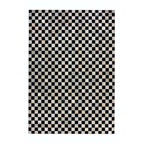 Tapis De Salon Moderne Cuir Véritable Soar 120x170 Cm Noir - Novatrend