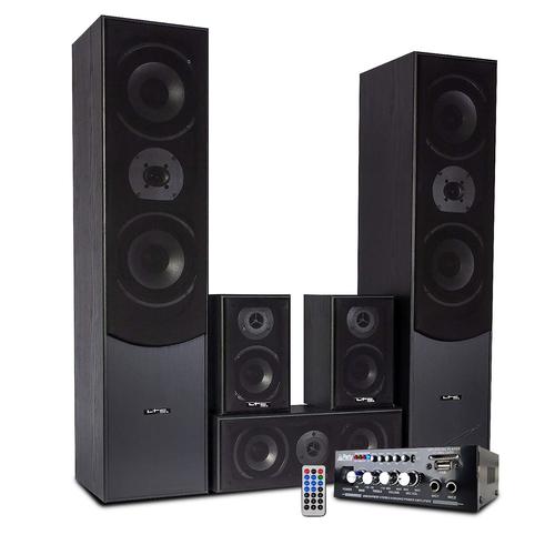 Ensemble Home-Cinéma/Acoustiques Hifi 5 enceintes LTC Audio E1004 Noire 850W + Amplificateur STÉRÉO - USB/BLUETOOTH/SD/FM