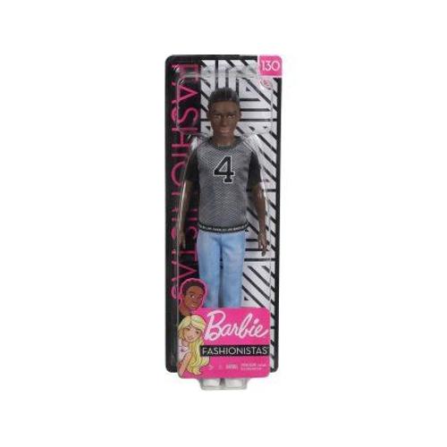 Poupee Ken Fashionistas Noir Avec Jeans Et T-Shirt Noir Poupee Mannequin - Jouet Fille Nouveaute