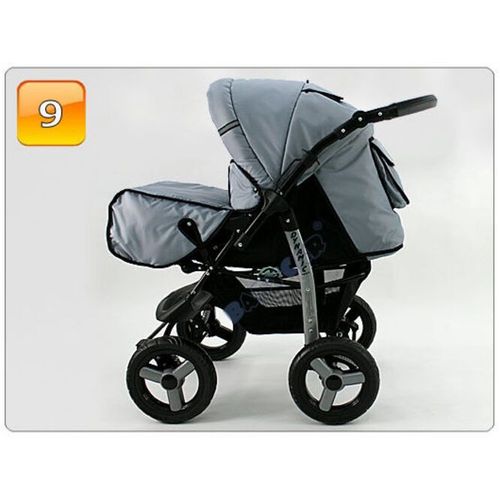 Poussette - Landau 3 En 1 - Siege Auto - Nacelle - 10 Couleurs Nouvelle Collection.Gris
